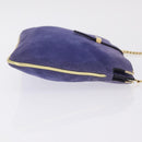 Salvatore Ferragamo Chain Shoulder Bag Suede Purple Gold Auth 208261A-5