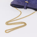 Salvatore Ferragamo Chain Shoulder Bag Suede Purple Gold Auth 208261A-8