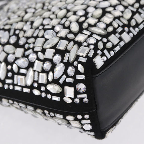 Salvatore Ferragamo Hand Bag Leather Black Silver Auth 208262A