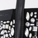 Salvatore Ferragamo Hand Bag Leather Black Silver Auth 208262A-15