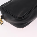 PRADA Ribbon Shoulder Bag Leather Black Pink Auth 208264A-14