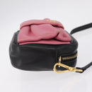 PRADA Ribbon Shoulder Bag Leather Black Pink Auth 208264A-4