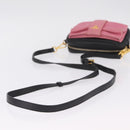 PRADA Ribbon Shoulder Bag Leather Black Pink Auth 208264A-7