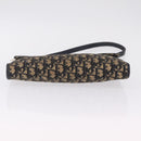 Christian Dior Trotter Canvas Shoulder Bag Navy Gold Auth 208265-12