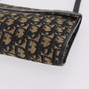 Christian Dior Trotter Canvas Shoulder Bag Navy Gold Auth 208265-14