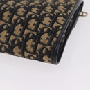 Christian Dior Trotter Canvas Shoulder Bag Navy Gold Auth 208265-16