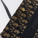 Christian Dior Trotter Canvas Shoulder Bag Navy Gold Auth 208265-18