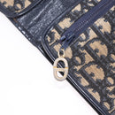 Christian Dior Trotter Canvas Shoulder Bag Navy Gold Auth 208265-24