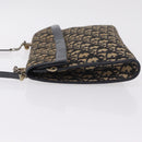 Christian Dior Trotter Canvas Shoulder Bag Navy Gold Auth 208265-5