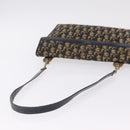 Christian Dior Trotter Canvas Shoulder Bag Navy Gold Auth 208265-7