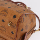 MCM Logogram Vicetos Boston Bag PVC Leather 2way Brown Gold Auth 208266A-16