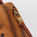 MCM Logogram Vicetos Boston Bag PVC Leather 2way Brown Gold Auth 208266A-19