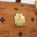 MCM Logogram Vicetos Boston Bag PVC Leather 2way Brown Gold Auth 208266A-20