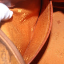 MCM Logogram Vicetos Boston Bag PVC Leather 2way Brown Gold Auth 208266A-26