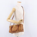 MCM Logogram Vicetos Boston Bag PVC Leather 2way Brown Gold Auth 208266A-30