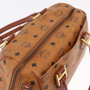 MCM Logogram Vicetos Boston Bag PVC Leather 2way Brown Gold Auth 208266A-6