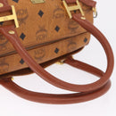 MCM Logogram Vicetos Boston Bag PVC Leather 2way Brown Gold Auth 208266A-7