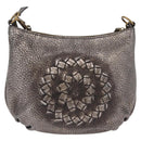 Bottega Veneta INTRECCIATO Shoulder Bag Leather Silver 196484 Auth 208268A-3