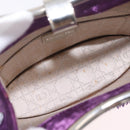 Christian Dior Hand Bag Velor Purple Silver Auth 208271A-17