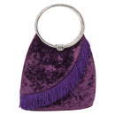 Christian Dior Hand Bag Velor Purple Silver Auth 208271A-2