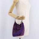 Christian Dior Hand Bag Velor Purple Silver Auth 208271A-22