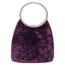 Christian Dior Hand Bag Velor Purple Silver Auth 208271A-3