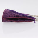 Christian Dior Hand Bag Velor Purple Silver Auth 208271A-5