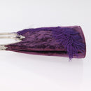 Christian Dior Hand Bag Velor Purple Silver Auth 208271A-6