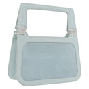 LOEWE Hand Bag Suede Light Blue Gold Auth 208276A-1
