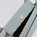 LOEWE Hand Bag Suede Light Blue Gold Auth 208276A-17