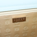 LOEWE Hand Bag Suede Light Blue Gold Auth 208276A-18