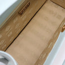LOEWE Hand Bag Suede Light Blue Gold Auth 208276A-19