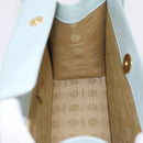 LOEWE Hand Bag Suede Light Blue Gold Auth 208276A-22