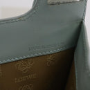 LOEWE Hand Bag Suede Light Blue Gold Auth 208276A-12