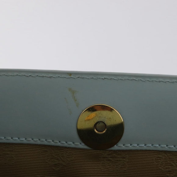 LOEWE Hand Bag Suede Light Blue Gold Auth 208276A