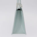LOEWE Hand Bag Suede Light Blue Gold Auth 208276A-7
