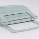 LOEWE Hand Bag Suede Light Blue Gold Auth 208276A-8