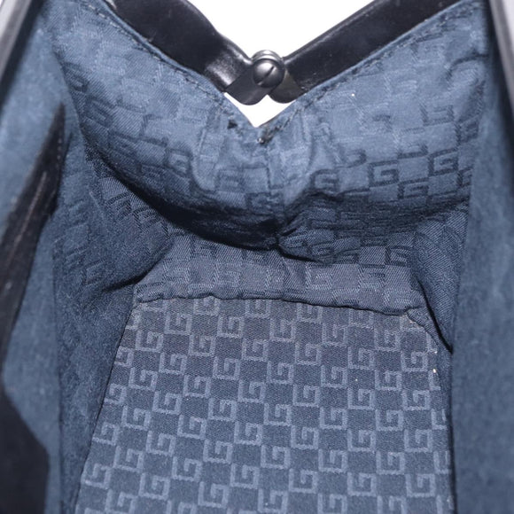 GUCCI Hand Bag Leather Black 105378 Auth 208277A
