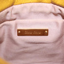 Miu Miu Madras Shoulder Bag Leather Yellow Gold Auth 208280A-18