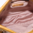 Miu Miu Madras Shoulder Bag Leather Yellow Gold Auth 208280A-19
