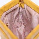 Miu Miu Madras Shoulder Bag Leather Yellow Gold Auth 208280A-20