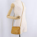 Miu Miu Madras Shoulder Bag Leather Yellow Gold Auth 208280A-25