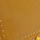 Miu Miu Madras Shoulder Bag Leather Yellow Gold Auth 208280A-4