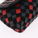 Bottega Veneta INTRECCIATO Chain Shoulder Pouch Leather Black Gold Auth 208281A-11