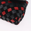 Bottega Veneta INTRECCIATO Chain Shoulder Pouch Leather Black Gold Auth 208281A-12