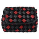 Bottega Veneta INTRECCIATO Chain Shoulder Pouch Leather Black Gold Auth 208281A-2