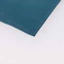 Miu Miu Madras Accessory Pouch Leather Light Blue Gold Auth 208282A-13