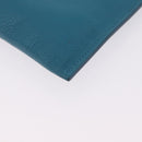 Miu Miu Madras Accessory Pouch Leather Light Blue Gold Auth 208282A-15