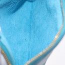Miu Miu Madras Accessory Pouch Leather Light Blue Gold Auth 208282A-22