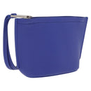 Salvatore Ferragamo Neck Pouch Leather Blue Silver Auth 208284V-1